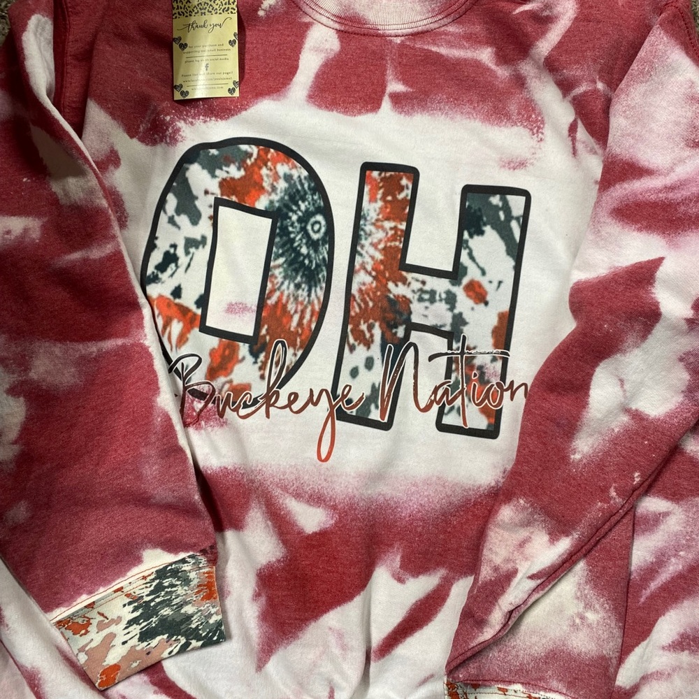 Bleached buckeye nation crew neck sweatshirt